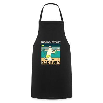 The Coolest Cat Dad Ever - Cat Lover Family Gifts - Cooking Apron - black - Front - AI Model Male 185 dark (185cm)