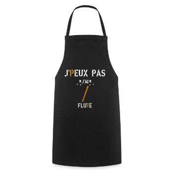 J Peux Pas J Ai Flûte - Tablier de cuisine - noir - Devant - AI Model Male 185 dark (185cm)