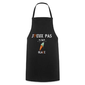 J Peux Pas J Ai Glace - Tablier de cuisine - noir - Devant - AI Model Male 185 dark (185cm)