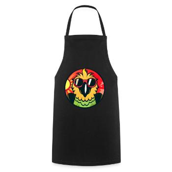 Perroquet frais au coucher du soleil - Tablier de cuisine - noir - Devant - AI Model Male 185 dark (185cm)