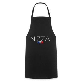 NICE FRANCE HOLIDAY SUMMER PARTY (w) - Cooking Apron - black - Front - AI Model Male 185 dark (185cm)