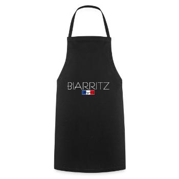 BIARRITZ FRANCE HOLIDAY SUMMER PARTY (w) - Cooking Apron - black - Front - AI Model Male 185 dark (185cm)
