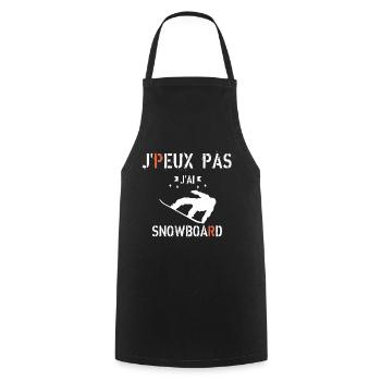 J Peux Pas J ai Snowboard - Tablier de cuisine - noir - Devant - AI Model Male 185 dark (185cm)