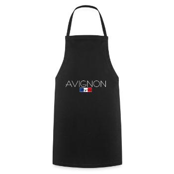 AVIGNON FRANCE VACANCES FÊTE D’ÉTÉ (w) - Tablier de cuisine - noir - Devant - AI Model Male 185 dark (185cm)