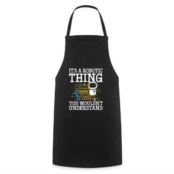 Robot Gear Cyborg - Cooking Apron - black - Front - AI Model Male 185 dark (185cm)