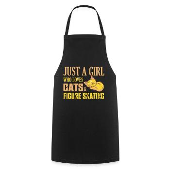 Just A Girl Who Loves Cats & Figure Skating Ice Sk - Cooking Apron - black - Front - AI Model Male 185 dark (185cm)