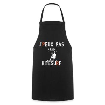 Je peux pas j ai kitesurf - Tablier de cuisine - noir - Devant - AI Model Male 185 dark (185cm)