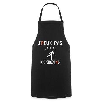 J Peux Pas J ai kickboxing - Tablier de cuisine - noir - Devant - AI Model Male 185 dark (185cm)