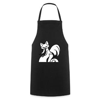 Kitsune Cartoon Vintage Kunst - Kochschürze - Schwarz - Vorne - AI Model Male 185 dark (185cm)