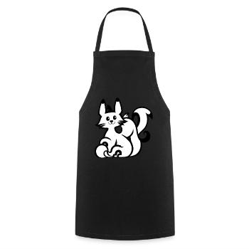Kitsune Cartoon Vintage Kunst - Kochschürze - Schwarz - Vorne - AI Model Male 185 dark (185cm)