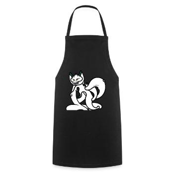 Kitsune Cartoon Vintage Kunst - Kochschürze - Schwarz - Vorne - AI Model Male 185 dark (185cm)