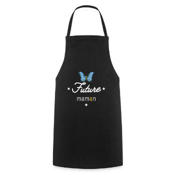 Future maman - Tablier de cuisine - noir - Devant - AI Model Male 185 dark (185cm)