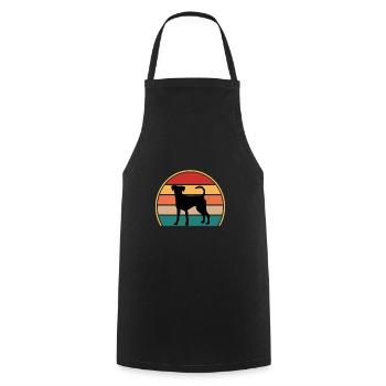Pinscher Autrichien Dog Love Silhouette Retro Sunset - Tablier de cuisine - noir - Devant - AI Model Male 185 dark (185cm)