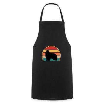 Collie barbu chien amant Silhouette Vintage coucher de soleil - Tablier de cuisine - noir - Devant - AI Model Male 185 dark (185cm)
