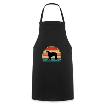 Borzoi Dog Lover Silhouette Vintage Sunset - Cooking Apron - black - Front - AI Model Male 185 dark (185cm)