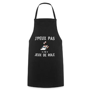 J Peux Pas J ai Jeux de Rôle - Tablier de cuisine - noir - Devant - AI Model Male 185 dark (185cm)