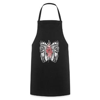 Gothic skull negative style art - Cooking Apron - black - Front - AI Model Male 185 dark (185cm)
