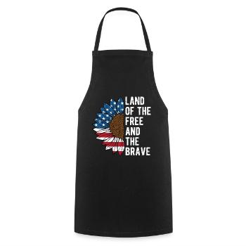 Land of the Free and the Brave Proud American - Cooking Apron - black - Front - AI Model Male 185 dark (185cm)