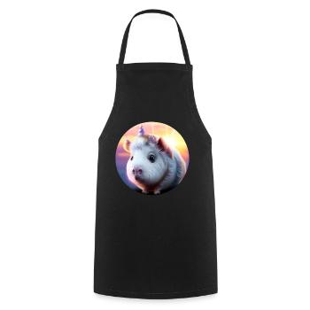 Licorne cochon d’Inde - Tablier de cuisine - noir - Devant - AI Model Male 185 dark (185cm)