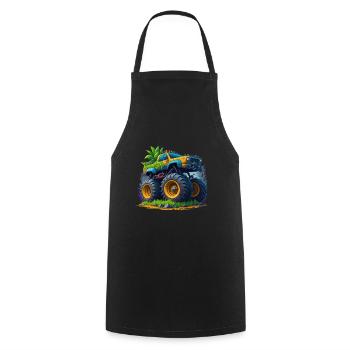 Monster truck - Cooking Apron - black - Front - AI Model Male 185 dark (185cm)