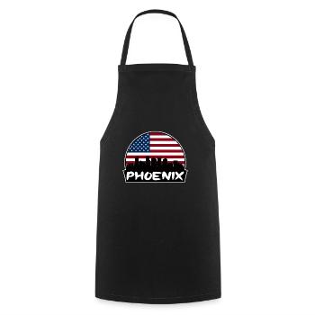 Phoenix Arizona États-Unis Flag Skyline Silhouette Voyage - Tablier de cuisine - noir - Devant - AI Model Male 185 dark (185cm)