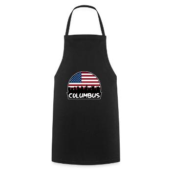 Columbus Ohio USA Flagge Skyline Silhouette Reisen - Kochschürze - Schwarz - Vorne - AI Model Male 185 dark (185cm)