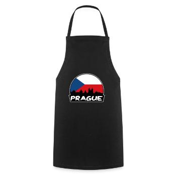 Prag Tschechien Flagge Skyline Silhouette Reisen - Kochschürze - Schwarz - Vorne - AI Model Male 185 dark (185cm)