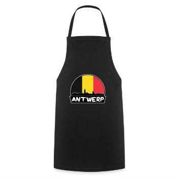 Anvers Belgique Flag Skyline Silhouette Voyage - Tablier de cuisine - noir - Devant - AI Model Male 185 dark (185cm)
