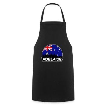 Adelaide Australien Flagge Skyline Silhouette Reisen - Kochschürze - Schwarz - Vorne - AI Model Male 185 dark (185cm)