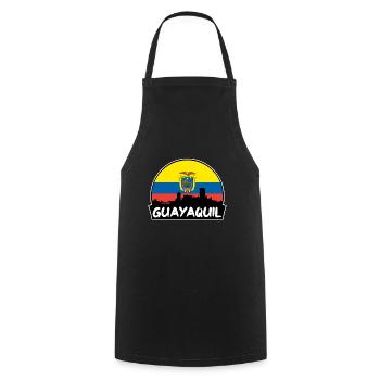 Guayaquil Equador Flagge Skyline Silhouette Reisen - Kochschürze - Schwarz - Vorne - AI Model Male 185 dark (185cm)