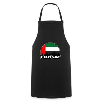 Dubai Uae Flag Skyline Silhouette Travel - Cooking Apron - black - Front - AI Model Male 185 dark (185cm)