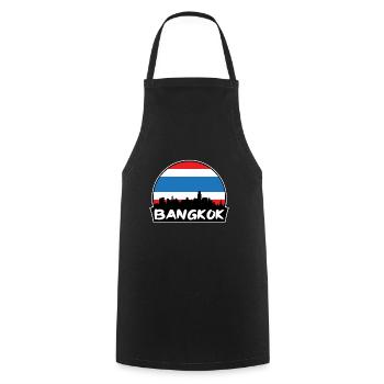 Bangkok Thaïlande Flag Skyline Silhouette Voyage - Tablier de cuisine - noir - Devant - AI Model Male 185 dark (185cm)