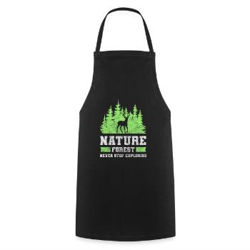 Forest, nature lovers, recreation, forest dwellers - Cooking Apron - black - Front - AI Model Male 185 dark (185cm)