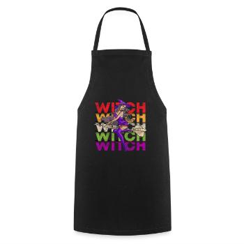 Sorcières Balai de sorcière Halloween - Tablier de cuisine - noir - Devant - AI Model Male 185 dark (185cm)