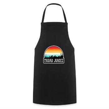 Ciudad Juarez Mexique Flag Skyline Souvenir de voyage - Tablier de cuisine - noir - Devant - AI Model Male 185 dark (185cm)