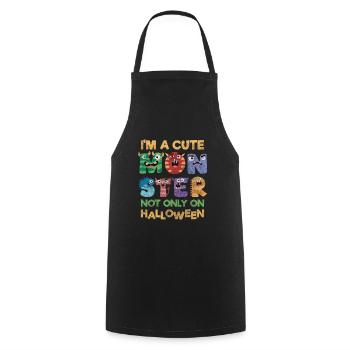 Halloween creepy disguise - Cooking Apron - black - Front - AI Model Male 185 dark (185cm)