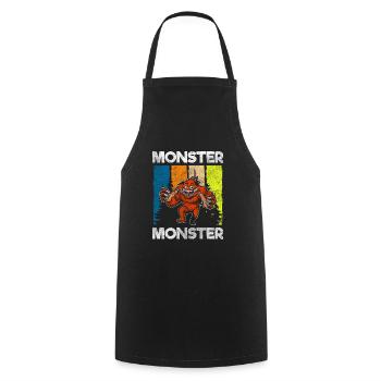 Les monstres effraient le déguisement terrifiant - Tablier de cuisine - noir - Devant - AI Model Male 185 dark (185cm)