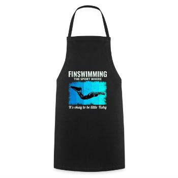 Finswimming Fin Swimming Swimmer Swim Water sport - Cooking Apron - black - Front - AI Model Male 185 dark (185cm)