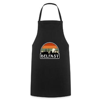Belfast Northern Ireland Flag Skyline Travel Souve - Cooking Apron - black - Front - AI Model Male 185 dark (185cm)