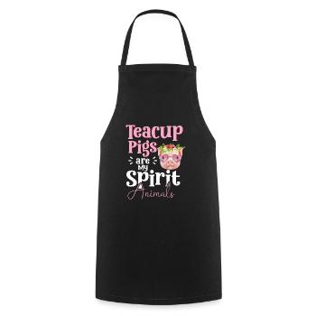 Teacup Pig Minipig Pet - Cooking Apron - black - Front - AI Model Male 185 dark (185cm)