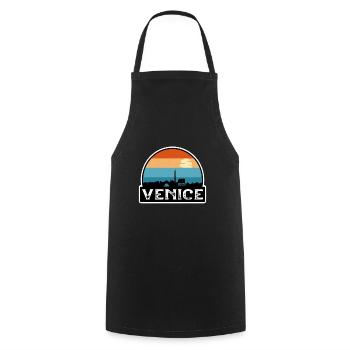Venice Italy Flag Skyline Travel Souvenir - Cooking Apron - black - Front - AI Model Male 185 dark (185cm)