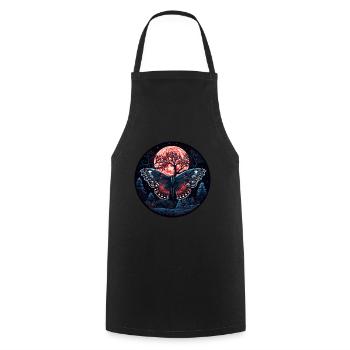 Insect moth butterfly at night - Cooking Apron - black - Front - AI Model Male 185 dark (185cm)