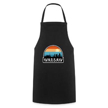 Warsaw Poland Flag Skyline Travel Souvenir - Cooking Apron - black - Front - AI Model Male 185 dark (185cm)