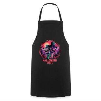 Halloween Dinosaur Velociraptor Dino Lizard - Cooking Apron - black - Front - AI Model Male 185 dark (185cm)