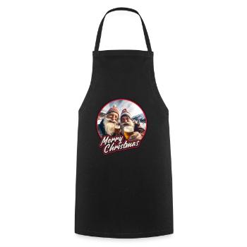 Bier Gnome Zwerge Wichtel Weihnachtsmann - Kochschürze - Schwarz - Vorne - AI Model Male 185 dark (185cm)