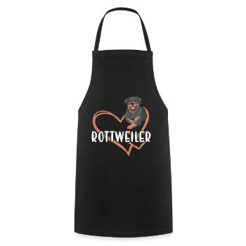 Cœur de Rottweiler - Tablier de cuisine - noir - Devant - AI Model Male 185 dark (185cm)