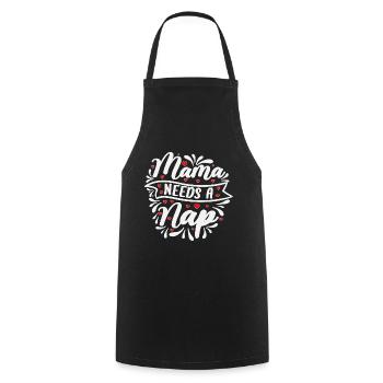 Mama needs a nap gold red heart motifs - Cooking Apron - black - Front - AI Model Male 185 dark (185cm)