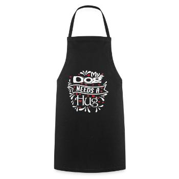 My dog needs a hug red hearts decorations - Cooking Apron - black - Front - AI Model Male 185 dark (185cm)