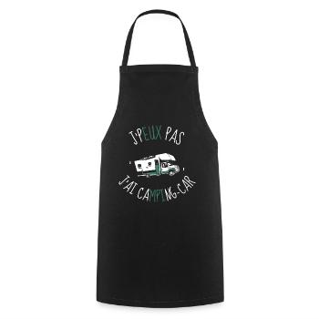 j'peux pas j'ai camping-car - Tablier de cuisine - noir - Devant - AI Model Male 185 dark (185cm)