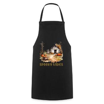 Halloween Pumpkin Horror - Cooking Apron - black - Front - AI Model Male 185 dark (185cm)